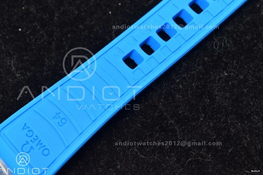 TF 1:1 6000M Dial Seamaster Black Deep Black Strap Ceramic Ultra A2824 Edition Bezel on Blue Rubber SS Best 0302